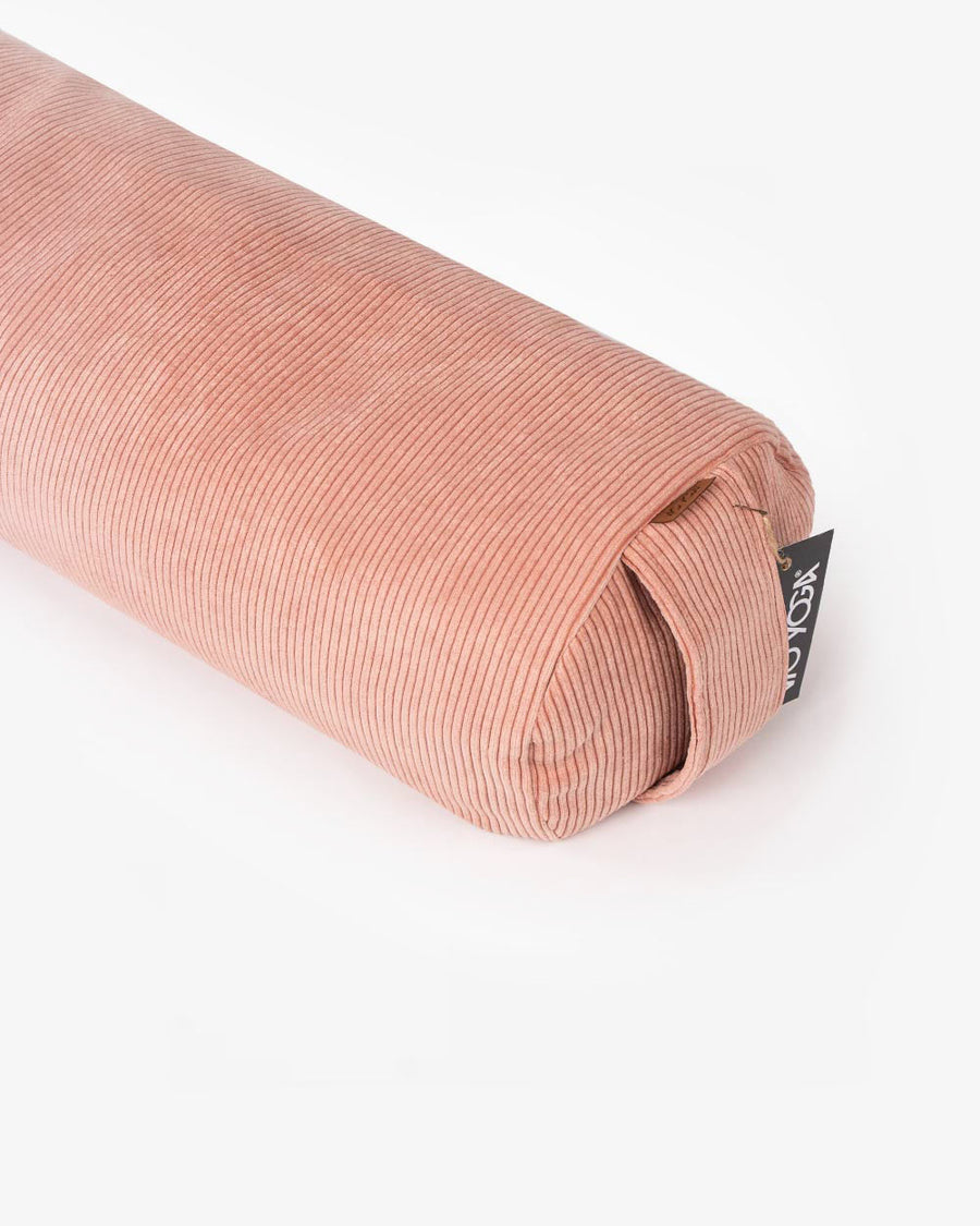 Yoga Bolster Rosa mit Bio-Buchweizenschalenfüllung, Bezug waschbar, Made in Germany